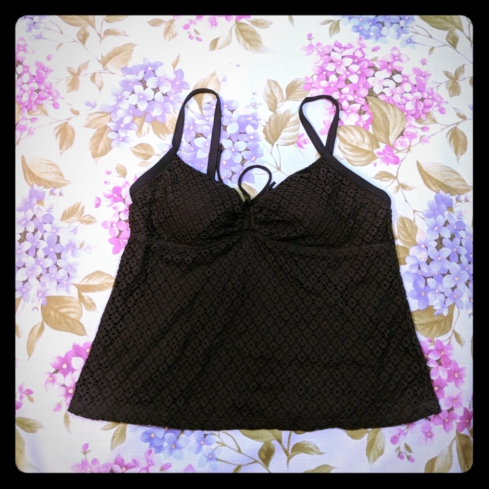 It figures tankini top fishnet swimsuit Brown 14